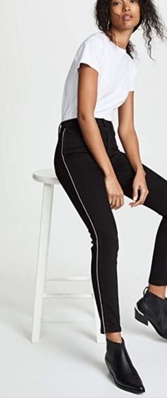 HUDSON NWT BLACK HOLLY SKINNY  SIDE STRIPE AWESOME DENIM JEANS SIZE 31 - Picture 1 of 7